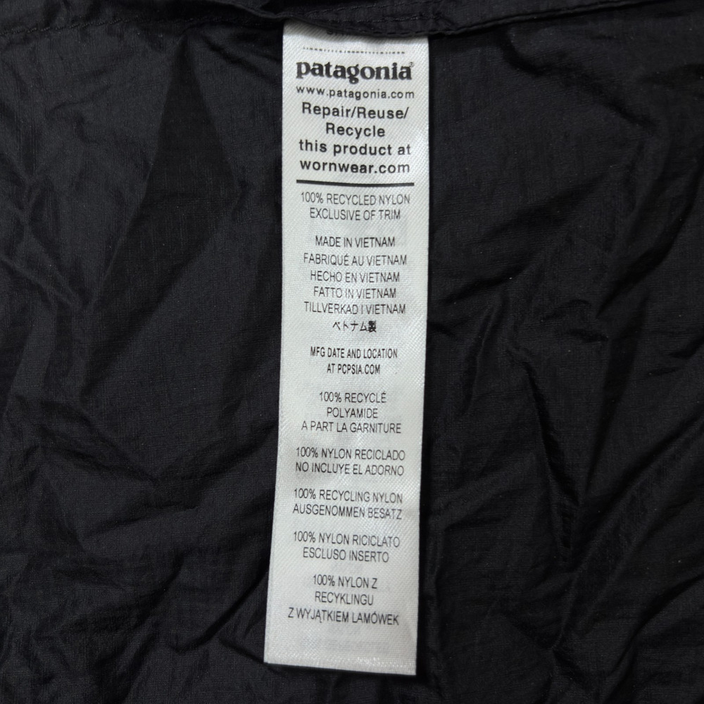 Patagonia Houdini Hooded Windbreaker Packable Ripstop Jacket Black Mens M - Picture 10 of 16